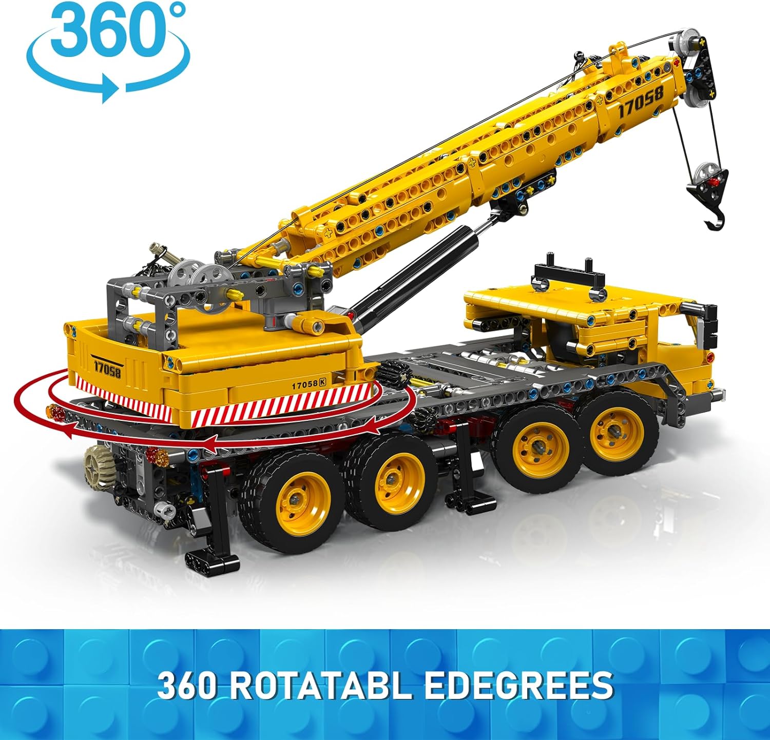 Mould King 17058 City Mobile Crane Truck Toy Building Set, Construction Vehicle Model Blocks Kit for Adults, Toys Gifts for Kids Children, Playset for Boys and Girls Ages 8+(997 Pieces)